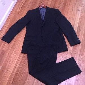 Perry Ellis Stretch Navy Blue Crosshatch Suit